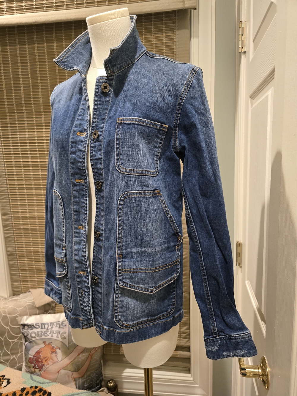 L.L. Bean Denim Utility Jacket in Medium Blue